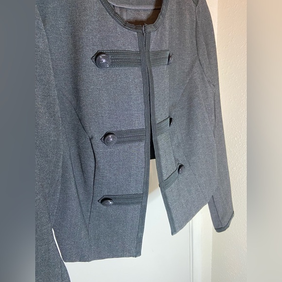 Torrid Charcoal Gray Ponte Fitted Military Jacket - Picture 4 of 7